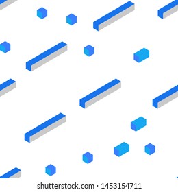 Light Pink, Blue vector seamless, isometric background with rectangles. Beautiful illustration with rectangles and squares. Design for textile, fabric, wallpapers.