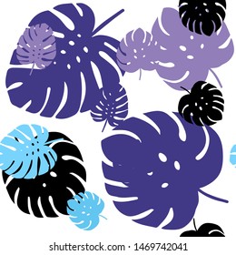 Light Pink, Blue vector seamless elegant background with leaves. Colorful abstract illustration with leaves in doodle style. Design for textile, fabric, wallpapers.