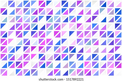 Light Pink, Blue vector seamless pattern in polygonal style. Decorative design in abstract style with triangles. Pattern for design of window blinds, curtains.