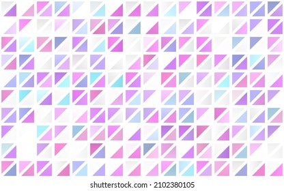Light Pink, Blue vector seamless background with triangles. Triangles on abstract background with colorful gradient. Pattern for design of fabric, wallpapers.
