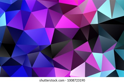Light Pink, Blue vector shining triangular pattern. Triangular geometric sample with gradient.  A completely new template for your business design.