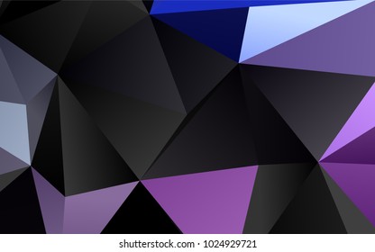 Light Pink, Blue vector shining triangular background. Triangular geometric sample with gradient.  Brand-new design for your business.