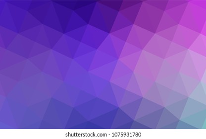 Light Pink, Blue vector shining triangular backdrop. Creative illustration in halftone style with gradient. That pattern can be used as a part of a brand book.