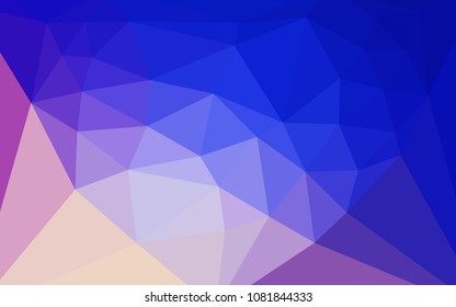Light Pink, Blue vector shining triangular layout with a heart in a centre. Colorful illustration in a polygonal style. Completely new template for your banner.