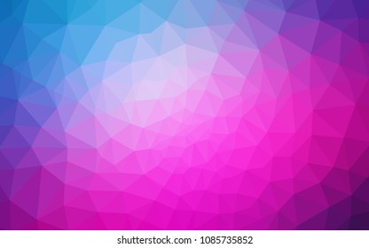 Light Pink, Blue vector shining triangular cover. Triangular geometric sample with gradient.  Template for cell phone's backgrounds.