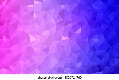 Light Pink, Blue vector shining triangular cover. Geometric illustration in Origami style with gradient.  Pattern for a brand book's backdrop.