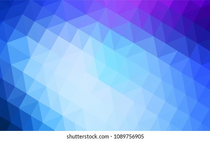 Light Pink, Blue vector shining triangular cover. Polygonal abstract illustration with gradient. A new texture for your web site.