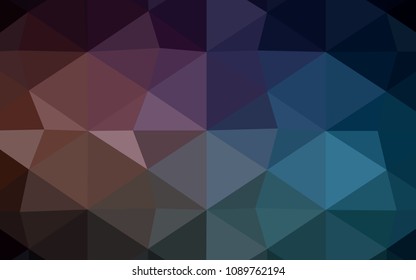 Light Pink, Blue vector shining triangular cover. Triangular geometric sample with gradient.  That pattern can be used as a part of a brand book.