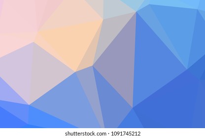 Light Pink, Blue vector shining triangular layout. Shining polygonal illustration, which consist of triangles. Brand-new style for your business design.