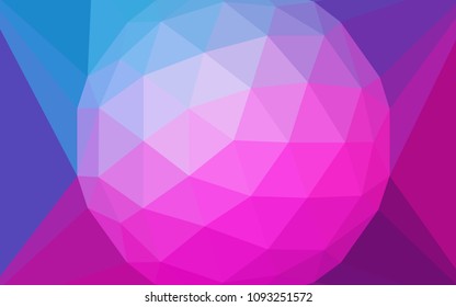 Light Pink, Blue vector shining triangular cover with a gem in a centre. Elegant polygonal illustration with gradient. Brand new design for your business.