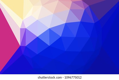 Light Pink, Blue vector shining triangular cover with a gem in a centre. Modern abstract illustration with triangles. Best triangular design for your business.
