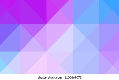 Light Pink, Blue vector shining triangular backdrop. Shining polygonal illustration, which consist of triangles. The template for cell phone's backgrounds.