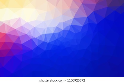 Light Pink, Blue vector shining triangular backdrop. Geometric illustration in Origami style with gradient.  Template for cell phone's backgrounds.