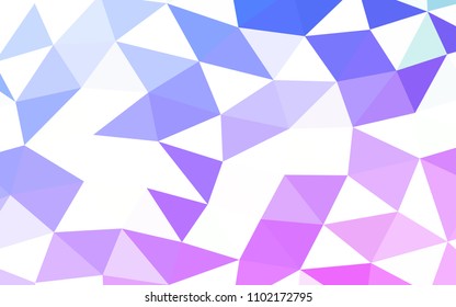 Light Pink, Blue vector shining hexagonal shining triangular. Creative geometric illustration in Origami style with gradient. Triangular pattern for your business design.