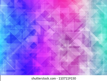 Light Pink, Blue vector shining hexagonal shining triangular. Creative illustration in halftone style with gradient. The elegant pattern can be used as part of a brand book.