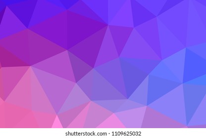 Light Pink, Blue vector shining triangular layout. Creative illustration in halftone style with triangles. A new texture for your web site.