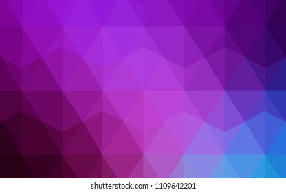 Light Pink, Blue vector shining triangular layout. Creative illustration in halftone style with triangles. Triangular pattern for your design.