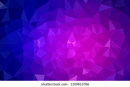 Light Pink, Blue vector shining triangular layout. Colorful illustration in polygonal style with gradient. A new texture for your web site.