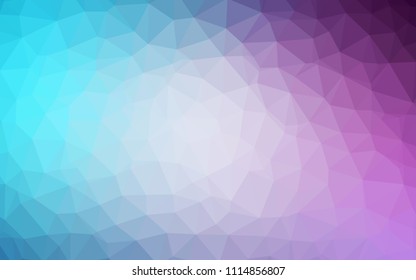 Light Pink, Blue vector shining triangular layout. Shining polygonal illustration, which consist of triangles. Textured pattern for your backgrounds.