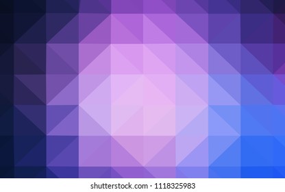 Light Pink, Blue vector shining triangular cover. Polygonal abstract illustration with gradient. Triangular pattern for your design.