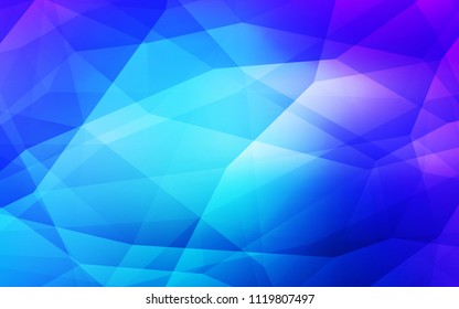 Light Pink, Blue vector shining triangular backdrop. Shining polygonal illustration, which consist of triangles. Pattern for a brand book's backdrop.