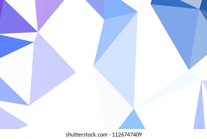 Light Pink, Blue vector shining triangular backdrop. Glitter abstract illustration with an elegant triangles. Polygonal design for your web site.