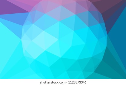 Light Pink, Blue vector shining triangular cover with a gem in a centre. Colorful illustration with gradient. Completely new template for your banner.