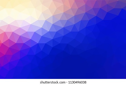 Light Pink, Blue vector shining triangular layout. Creative illustration in halftone style with triangles. Pattern for a brand book's backdrop.