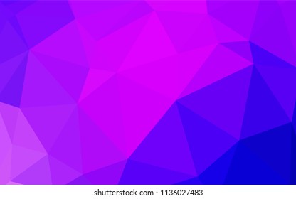 Light Pink, Blue vector shining triangular backdrop. Glitter abstract illustration with an elegant triangles. Triangular pattern for your design.