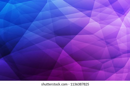 Light Pink, Blue vector shining triangular cover. Creative geometric illustration in Origami style with gradient. A completely new design for your leaflet.