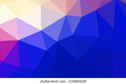 Light Pink, Blue vector shining triangular backdrop. Glitter abstract illustration with an elegant triangles. Polygonal design for your web site.