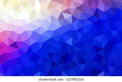Light Pink, Blue vector shining triangular cover. Polygonal abstract illustration with gradient. Brand new style for your business design.