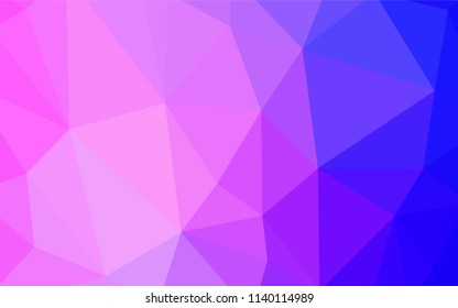 Light Pink, Blue vector shining triangular layout. Triangular geometric sample with gradient.  Best triangular design for your business.