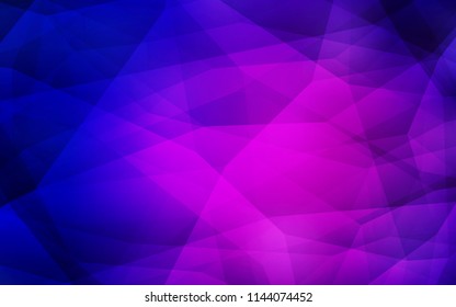 Light Pink, Blue vector shining triangular cover. Glitter abstract illustration with an elegant triangles. Triangular pattern for your design.