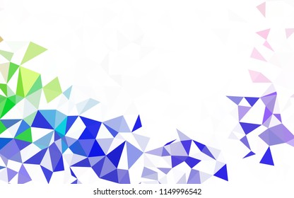 Light Pink, Blue vector shining triangular layout. Triangular geometric sample with gradient.  New template for your brand book.