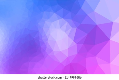 Light Pink, Blue vector shining hexagonal pattern. Creative geometric illustration in Origami style with gradient. The elegant pattern can be used as part of a brand book.