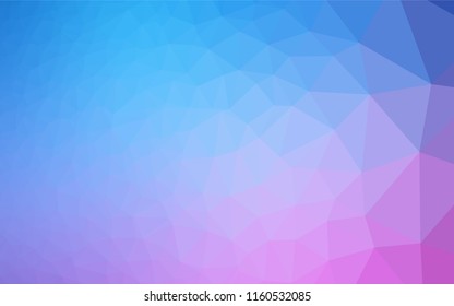 Light Pink, Blue vector shining hexagonal template. An elegant bright illustration with gradient. Brand new design for your business.