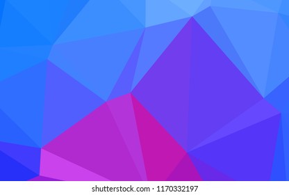 Light Pink, Blue vector shining triangular backdrop. Creative illustration in halftone style with gradient. The polygonal design can be used for your web site.