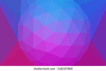 Light Pink, Blue vector shining triangular backdrop with a gem in a centre. Colorful abstract illustration with triangles. Best triangular design for your business.