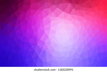 Light Pink, Blue vector shining triangular backdrop. Triangular geometric sample with gradient.  Best triangular design for your business.