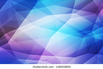 Light Pink, Blue vector shining triangular cover. Creative geometric illustration in Origami style with gradient. New template for your brand book.