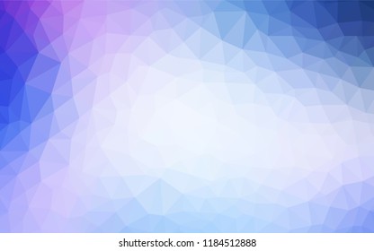 Light Pink, Blue vector shining triangular backdrop. Glitter abstract illustration with an elegant triangles. Triangular pattern for your design.