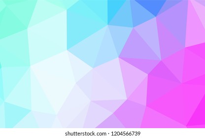 Light Pink, Blue vector shining triangular layout. Creative geometric illustration in Origami style with gradient. Textured pattern for your backgrounds.