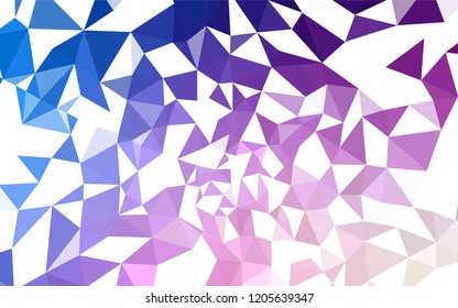 Light Pink, Blue vector shining triangular layout. Geometric illustration in Origami style with gradient.  A completely new design for your leaflet.
