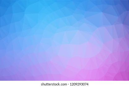 Light Pink, Blue vector shining hexagonal pattern. Shining colored illustration in a Brand new style. A new texture for your design.