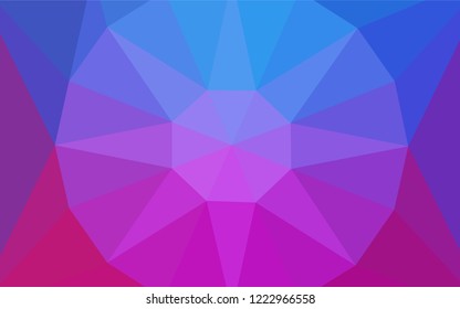 Light Pink, Blue vector shining triangular layout with a gem in a centre. Illustration in Origami style with gradient.  A completely new design for your leaflet.