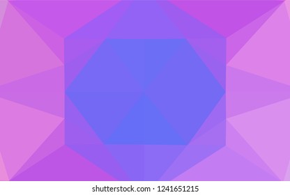Light Pink, Blue vector shining hexagonal template. Triangular geometric sample with gradient.  A new texture for your design.