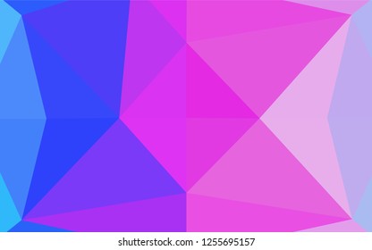 Light Pink, Blue vector shining hexagonal background. Shining illustration, which consist of triangles. The elegant pattern can be used as part of a brand book.
