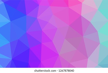Light Pink, Blue vector shining hexagonal background. Colorful illustration in abstract style with gradient. A completely new template for your business design.
