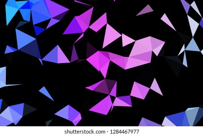 Light Pink, Blue vector shining triangular pattern. Triangular geometric sample with gradient.  Completely new design for your business.
